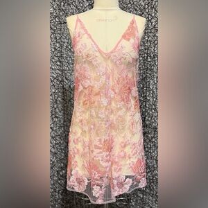 Floral Pink and Cream Lace Dress